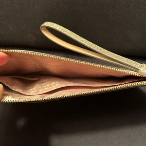 Kate Spade gold clutch.